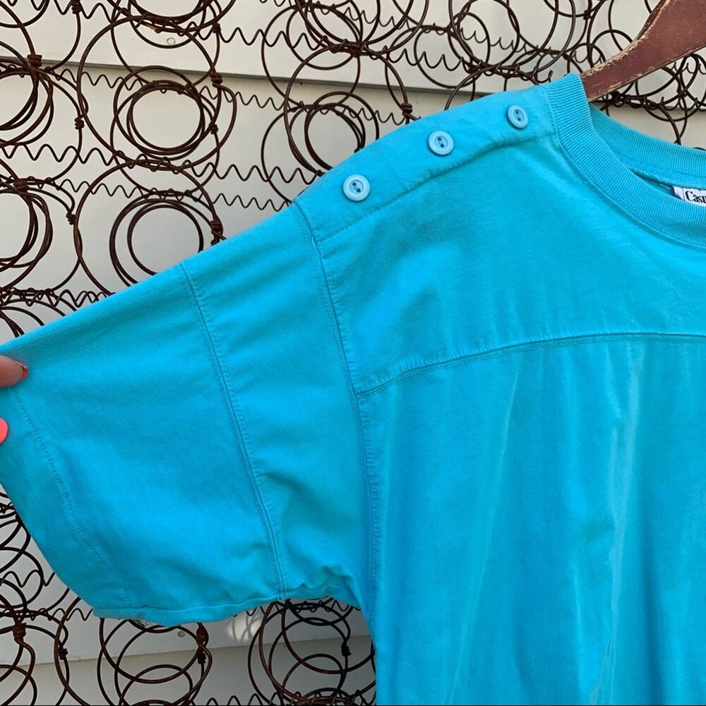 Vintage 90s Casual Code Button Shoulder Blouse - image 4